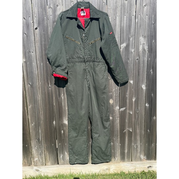 Big Smith Union Made Insulated Coveralls Workwear Overalls Green Size 40 Long - Picture 1 of 12